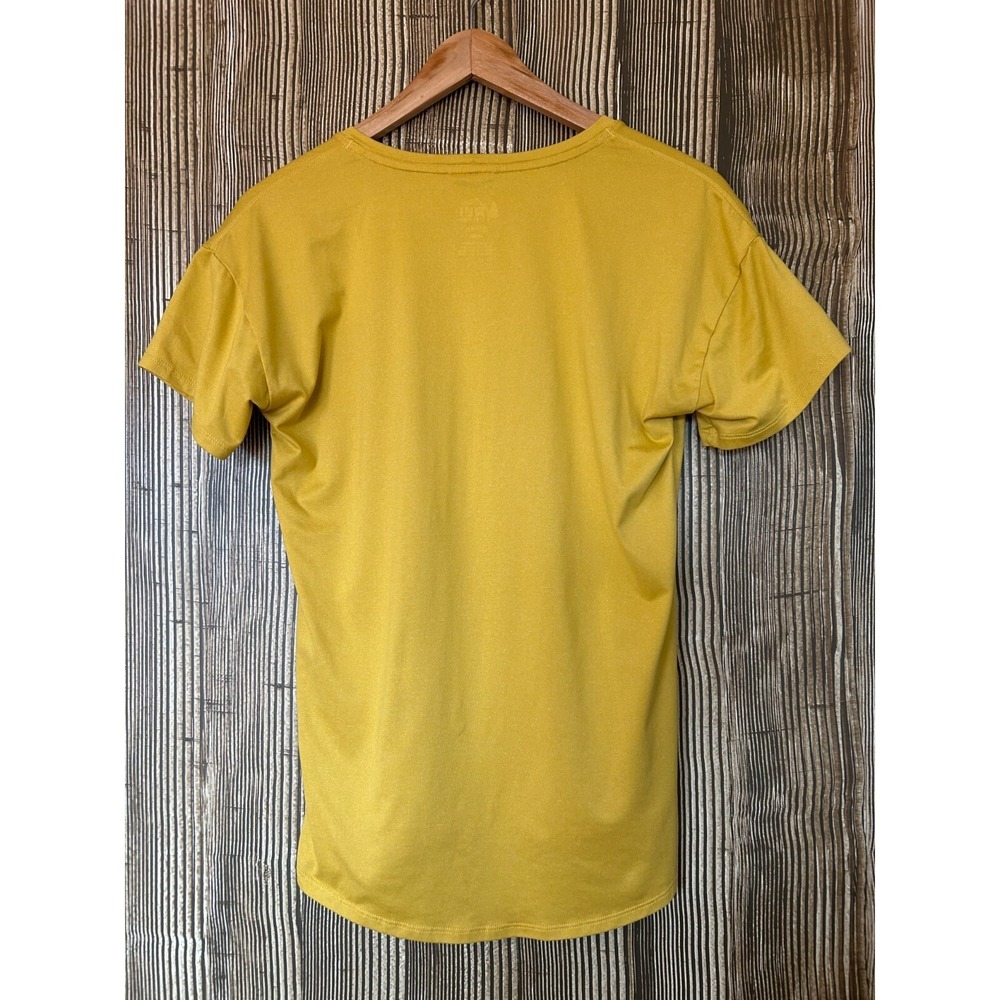 REI Coop Women's Stretch T Shirt Yellow Scoop Neck Gorpcore Outdoor Hiking Sz S - Picture 4 of 6